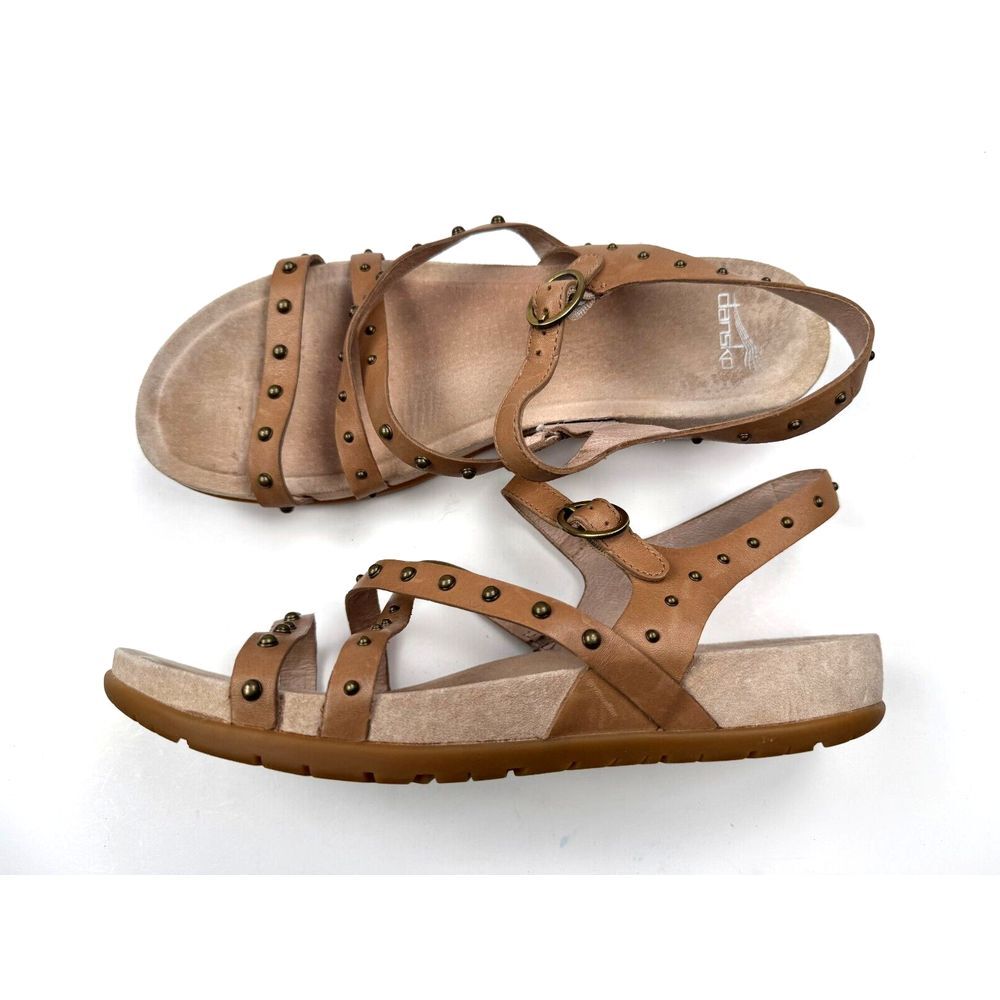 Dansko Brigitte Studded Sandals Women 42 US 11.5-12 EUC Strappy Leather Flat